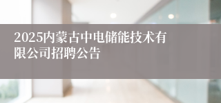 2025内蒙古中电储能技术有限公司招聘公告