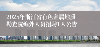 2025年浙江省有色金属地质勘查院编外人员招聘1人公告