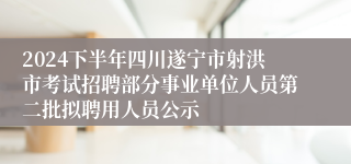 2024下半年四川遂宁市射洪市考试招聘部分事业单位人员第二批拟聘用人员公示