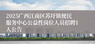 2025广西江南区苏圩镇便民服务中心公益性岗位人员招聘1人公告