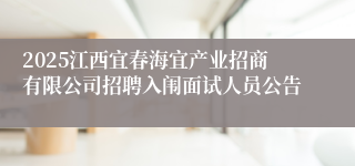 2025江西宜春海宜产业招商有限公司招聘入闱面试人员公告