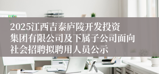 2025江西吉泰庐陵开发投资集团有限公司及下属子公司面向社会招聘拟聘用人员公示