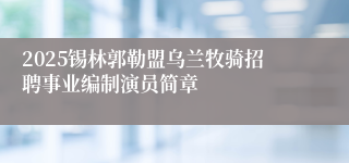 2025锡林郭勒盟乌兰牧骑招聘事业编制演员简章