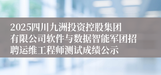2025四川九洲投资控股集团有限公司软件与数据智能军团招聘运维工程师测试成绩公示