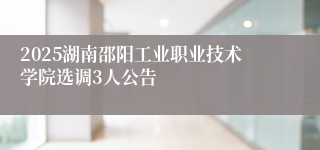 2025湖南邵阳工业职业技术学院选调3人公告