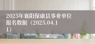 2025年襄阳保康县事业单位报名数据（2025.04.11）