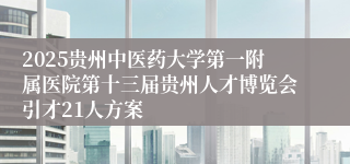 2025贵州中医药大学第一附属医院第十三届贵州人才博览会引才21人方案