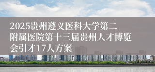 2025贵州遵义医科大学第二附属医院第十三届贵州人才博览会引才17人方案