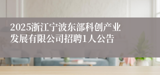2025浙江宁波东部科创产业发展有限公司招聘1人公告
