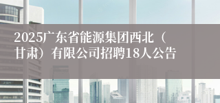 2025广东省能源集团西北（甘肃）有限公司招聘18人公告