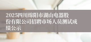 2025四川绵阳市湖山电器股份有限公司招聘市场人员测试成绩公示