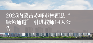 2025内蒙古赤峰市林西县“绿色通道” 引进教师14人公告