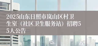 2025山东日照市岚山区村卫生室（社区卫生服务站）招聘55人公告