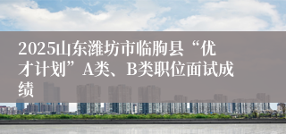 2025山东潍坊市临朐县“优才计划”A类、B类职位面试成绩
