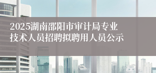 2025湖南邵阳市审计局专业技术人员招聘拟聘用人员公示