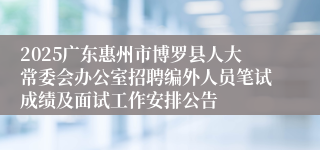 2025广东惠州市博罗县人大常委会办公室招聘编外人员笔试成绩及面试工作安排公告