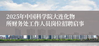 2025年中国科学院大连化物所财务处工作人员岗位招聘启事