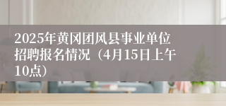 2025年黄冈团风县事业单位招聘报名情况（4月15日上午10点）
