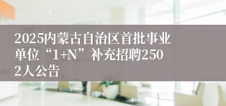 2025内蒙古自治区首批事业单位“1+N”补充招聘2502人公告