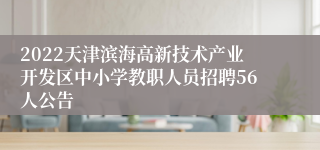 2022天津滨海高新技术产业开发区中小学教职人员招聘56人公告