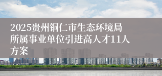2025贵州铜仁市生态环境局所属事业单位引进高人才11人方案