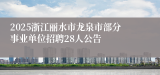 2025浙江丽水市龙泉市部分事业单位招聘28人公告