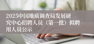 2025中国地质调查局发展研究中心招聘人员（第一批）拟聘用人员公示