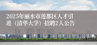 2025年丽水市莲都区人才引进（清华大学）招聘2人公告