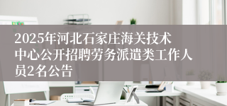 2025年河北石家庄海关技术中心公开招聘劳务派遣类工作人员2名公告