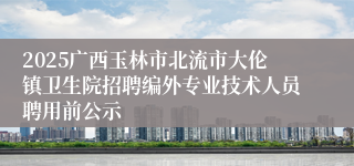 2025广西玉林市北流市大伦镇卫生院招聘编外专业技术人员聘用前公示