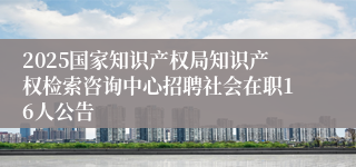 2025国家知识产权局知识产权检索咨询中心招聘社会在职16人公告