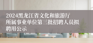 2024黑龙江省文化和旅游厅所属事业单位第三批招聘人员拟聘用公示
