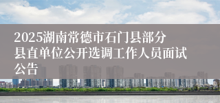 2025湖南常德市石门县部分县直单位公开选调工作人员面试公告