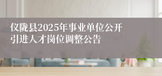 仪陇县2025年事业单位公开引进人才岗位调整公告