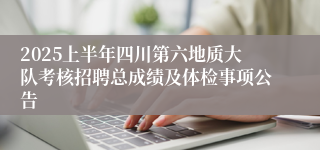 2025上半年四川第六地质大队考核招聘总成绩及体检事项公告