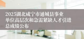 2025湖北咸宁市通城县事业单位高层次和急需紧缺人才引进总成绩公布                                    	                                                                        2025-04-29