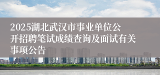 2025湖北武汉市事业单位公开招聘笔试成绩查询及面试有关事项公告