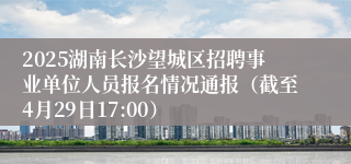 2025湖南长沙望城区招聘事业单位人员报名情况通报（截至4月29日17:00）