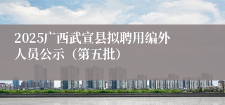 2025广西武宣县拟聘用编外人员公示（第五批）