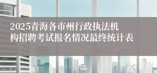 2025青海各市州行政执法机构招聘考试报名情况最终统计表
