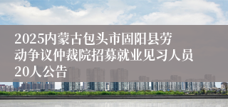 2025内蒙古包头市固阳县劳动争议仲裁院招募就业见习人员20人公告
