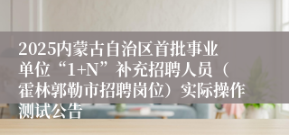 2025内蒙古自治区首批事业单位“1+N”补充招聘人员（霍林郭勒市招聘岗位）实际操作测试公告