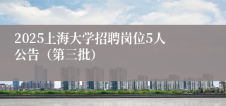 2025上海大学招聘岗位5人公告（第三批）