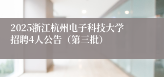 2025浙江杭州电子科技大学招聘4人公告（第三批）