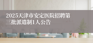 2025天津市安定医院招聘第三批派遣制1人公告
