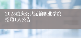 2025重庆公共运输职业学院招聘1人公告