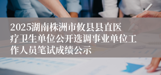 2025湖南株洲市攸县县直医疗卫生单位公开选调事业单位工作人员笔试成绩公示
