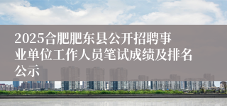2025合肥肥东县公开招聘事业单位工作人员笔试成绩及排名公示