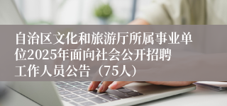 自治区文化和旅游厅所属事业单位2025年面向社会公开招聘工作人员公告（75人）