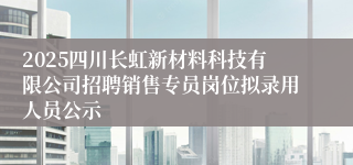 2025四川长虹新材料科技有限公司招聘销售专员岗位拟录用人员公示